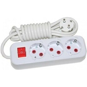 Resim Asel Priz 3 Lü 5 Mt Anahtarlı 