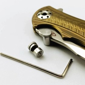 Resim Mingjin Shop 1 1 Takım Paslanmaz Çelik C Itme Bıçağı Düğmesi F Katlanır Çakı Başparmak Damızlık + Allen Anahtarı (Yurt Dışından) 