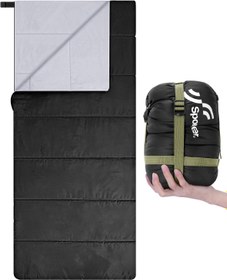 Resim Yazlık Uyku Tulumu, Hafif, Su Geçirmez ve Paketlenebilir, 15-20°C İçin - Siyah 