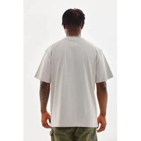 Resim Marsilyan- Unisex Baskılı Oversize T-Shirt - Gri 