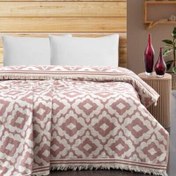Resim Maxstyle Damask Jakarlı Çift Kişilik Pike Mürdüm 220x240 cm 