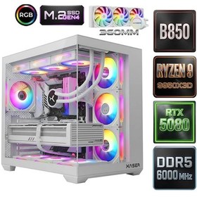 Resim Xaser Diamond X2 R9-9950X3D 32 GB 1 TB M.2 NVMe SSD 16 GB RTX5080 Free Dos Masaüstü Oyuncu Bilgisayarı 