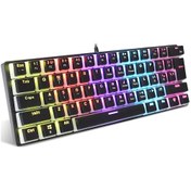 Resim Geeksen "hxsj 61 Tuşlu Mekanik Oyun Klavyesi - 12 Renkli Rgb Aydınlatma, Yeşil Switch, Pudding Tuş Takımı, 21 Tuş Çakışmasız" 