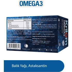 Resim Krilom Omega 3 50 Yumuşak Kapsül Balık Yağı Türkiye Menşeli Astaksantin İçeren Takviye Gıda 