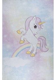 Resim Bianca Vl Eco Dijital Baskı Makinada Yıkanabilir Kaymaz Taban Dekoratif Çocuk Odası Halısı 2661 Mavi 