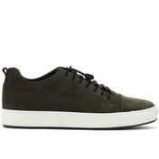 Resim Erkek Haki BaÄcÄ±klÄ± Nubuk Deri Sneaker Derimod