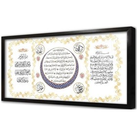 Resim Üçlü Dua Ayetel Kürsi Bereket Ve Nazar Ayeti Çerçeveli Cam Tablo-173326 