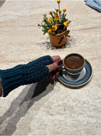 Resim örgü El Yapımı Parmaksız Eldiven/ Ajurlu Şık Tasarım/ Kışlık Kadın Eldiven 