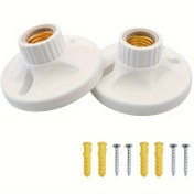 Resim 2 adet E27 LED Işık Ampulü Tutucuları - Yuvarlak ve Kare Bağlama Soketleri, Vidalarla, Plastik Malzeme, 110V-240V Uyumlu, Ev Asma Lambaları için Mükemmel, Ev Aydınlatma Çözümü|Modern Aydınlatma Aracı|Plastik Yapı, LED Aydınlatma Aracı 