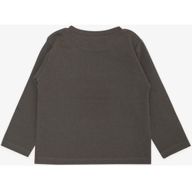 Resim Breeze Girls & Boys Erkek Çocuk Uzun Kollu Tişört Şapkalı Havalı Aslancık Baskılı 1-4 Yaş, Füme-füme Füme 
