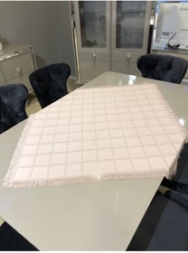 Resim FIRATRİZEBEZİ 2'li Etamin Işlenebilir Fiskos Örtüsü Takımı Pudra 