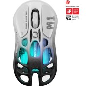 Resim Gravastar Mercury M1 Pro RGB 26K DPI Optik Gaming Mouse, Kablosuz, Magnezyum Alaşımlı, Programlanabilir 5 Tuşlu, Siyah-Beyaz 