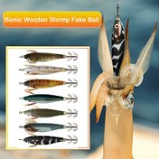 Resim Deniz Balıkçılığı İçin Luminous Squid Jigs, Sahte Karidesler, Ahşap Karidesler ve Sert Karides Yemleri İçeren Yapay Balıkçılık Yemleri. 