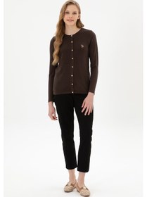 Resim U.S. Polo Assn. Kadın Siyah Carrot High Fit Kanvas Pantolon 50316902-VR046 