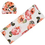 Resim Moveevo Yeni Doğan Bebek Sarımalık Ve Şapkalı Seti - Polyester Elbise - Çiçek Desenli - 86x137 Cm 190702 