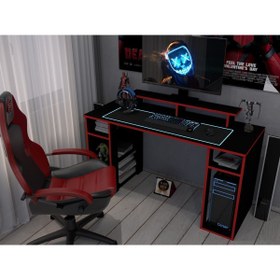 Resim KONAK EV EŞYALARI Red Star Gaming 2 ,Bilgisayar Masası 1.Kalite 100% MDF,Çalışma Masası,Oyuncu Masası,Gamer,MDF, 