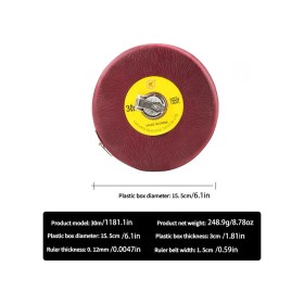 Resim Willowhaven 1968,5 İnç Parlak Sarı Çift Taraflı Metrik İnşaat Şerit Metre 