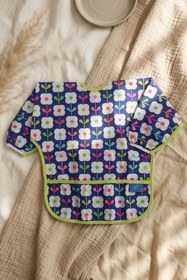 Resim melonika Flora Bloom Su Geçirmez Uzun Kollu Mama Önlüğü - BLW Uyumlu, Leke Tutmaz, Cepli Bebek Aktivite Önlüğ 