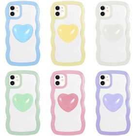 Resim İphone 11 Uyumlu Renkli Kalp Figürlü Zore Ponçik Kılıf-sarı Sari 