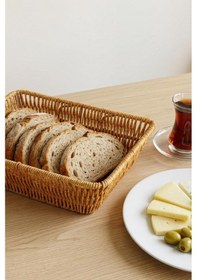 Resim Digithome Dikdörtgen Rattan Mini Ekmek Sepeti - Bb6061 Turuncu 