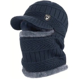 Resim Willowhaven Erkek Ve Kadın Kışlık Balaklava Bere Çıkarılabilir Yaka Navy Blue Yüz Maskesi Kayak Bisiklet Lacivert 