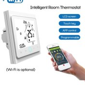 Resim İki Boru Wifi Ses Akıllı Oda Termostatı Klima İçin Beyaz 