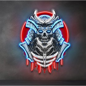 Resim HONEY CONCEPT Panese Samurai Robot Neon Led 