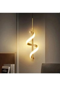 Resim Ömür Avize Helheim Modern Gold Sarkıt Ledli Avize Beyaz 