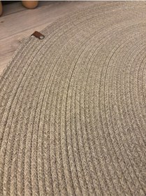 Resim Mavaux Taş Rengi Jüt Yuvarlak Hasır Görünümlü Klasik Halı Kilim Taş 