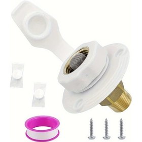 Resim Willowhaven Beyaz Karavan Tatlı Su Girişi Çek Valfli 3/4 Nh 1/2 Npt Bağlantı Seti 