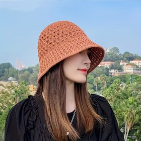 Resim Moda Turuncu Kova Şapka - Nefes Alabilir, Hafif, Saklamak Kolay, Plaj ve Açık Hava Kullanımı İçin Mükemmel, Plaj Aksesuarları | Şık Başlık | İnşaat, Plaj Şapkası 