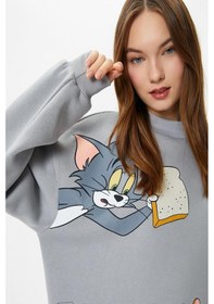 Resim Koton Tom ve Jerry Sweatshirt Lisanslı Rahat Kalıp Bisiklet Yaka Uzun Kollu 001 