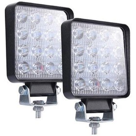 Resim Off Road Gündüz Farı 16 Led Kare Çalışma Lambası 48 Watt - 2 Adet 