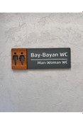 Resim Yönline Ceviz Serisi Bay-Bayan WC Kapı İsimliği 