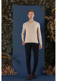 Resim Ts 870 Slim Fit Bej Spor T-shirt Bej 