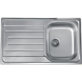 Resim Livinox Dorian Tek Gözlü Desenli Sol Damlalıklı Paslanmaz Çelik Mutfak Eviyesi Inox 86 x 50 