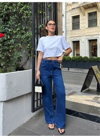 Resim Shevega Kadın Lacivert Bel Lastikli Bol Paça Pantolon Lacivert 