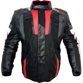 Resim Forte Gt 2001077 Simurg Deri Full Koruma Mevsimlik Motosiklet Montu Kırmızı - Siyah 