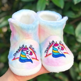 Resim Çocuk Panduf , Cırt Cırtlı Kaydırmaz Taban Anaokulu Kreş ve Ev Ayakkabısı 