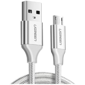 Resim Ugreen Micro USB Örgülü Data ve Şarj Kablosu Beyaz 1 Metre 