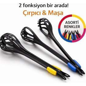 Resim Aşkana 2’si 1 Arada Sihirli Çırpıcı Maşa,30 Cm,ısıya Dayanıklı Karıştırıcı Özellikli Servis Maşası 