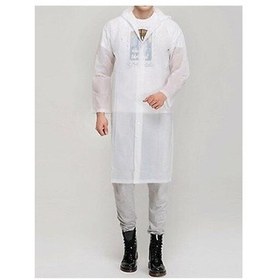 Resim 1.Kalite Unisex Yağmurluk Dayanıklı Kalın Yağmurluk Yağmur Koruma Beyaz 