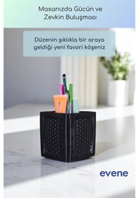 Resim Kalemlik Masa Kalemliği Organizer Kalemlik Siyah Renk Model 86 Çok Renkli 