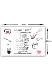 Resim Decorita Cam Ocak Arkası Koruyucu | Aşkın Tarifi | Beyaz Fon | 