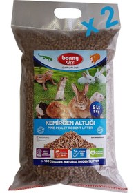 Resim Bonny Nice Organik Çam Pelet Hamster Altlığı 5 Kg 9 L x 2Paket 