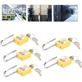 Resim Geeroyoo 5 Adet Kırmızı Endüstriyel Loto Kilit - Mühendislik Plastik Gövde, Çelik Kilit Kolu, Isı Ve Darbe Dayanıklı, Yalıtkan, Etiketli 