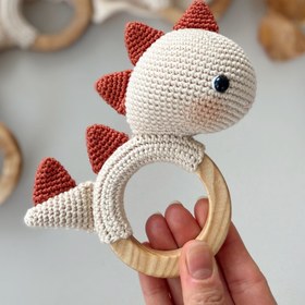 Resim Amigurumi Sevimli Dino Çıngırak - Kiremit 