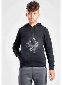 Resim Venom Baskılı Unisex Çocuk Kapüşonlu Siyah Sweatshirt (534692983) 