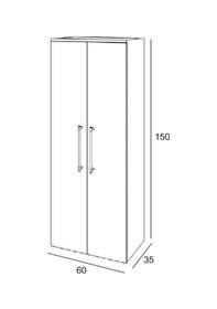 Resim Denko Limba 60 Cm Mdf Çok Amaçlı Banyo Boy Dolabı Takım Çok Renkli 