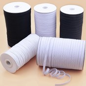 Resim 1 Rulo 198.12cm Yüksek Kaliteli Elastik Kurdele - Dayanıklı, Ayarlanabilir, Siyah & Beyaz, Maskeler, Giyim Beli, Düğün Kıyafetleri, DIY Dikiş Projeleri ve Elastik Üretim Gereksinimleri için İdeal, Düğün Aksesuarı|Dekoratif Kurdele|Pürüzsüz Dokulu 